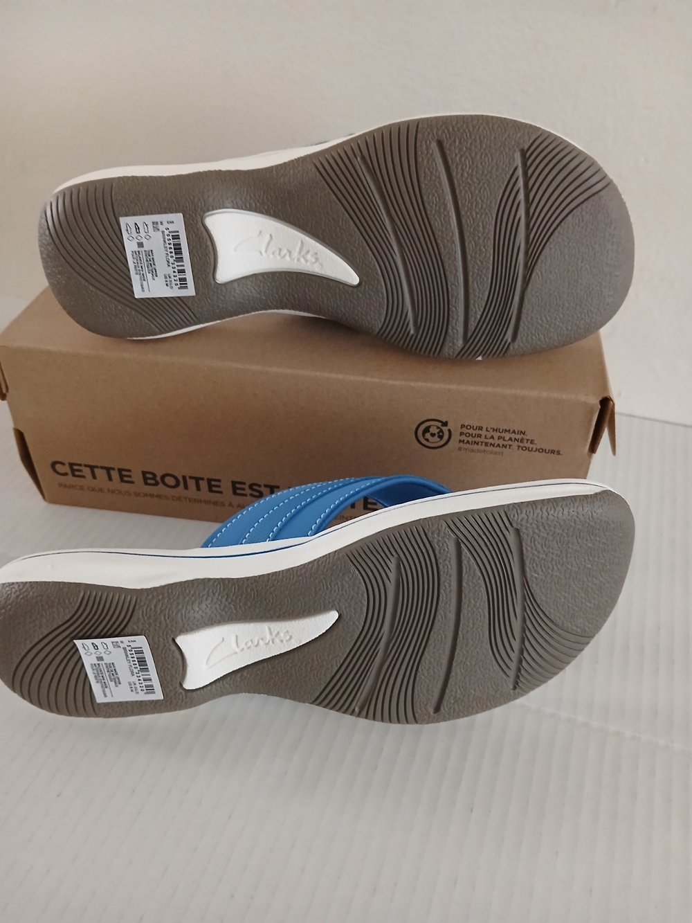Clarks Women's Blue Cloudsteppers Floral Sandals Size 8M $35 - Picture 6 of 10